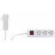 REV Multiple Socket Outlet 2m 3-way Flat Plug with Switch White