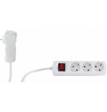 REV Multiple Socket Outlet 2m 3-way Flat Plug with Switch White