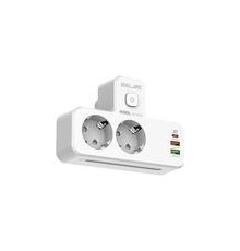 Beline power socket with LED lighting 2xUSB-A/USB-C/2xAC in white color