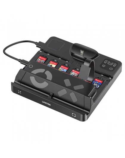 Unitek switch charging station with switch and game card reader
