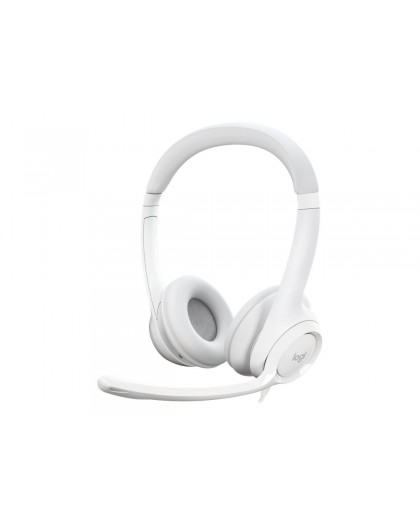 Logitech H390 Headset on-ear wired USB-A off-white