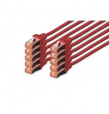 DIGITUS CAT 6 S/FTP Patchkaabel, 10 tükki, 2m, punane