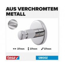 Tesa Smooz Adhesive Hook 40318 chrome, round design