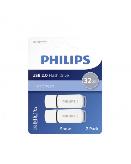 Philips USB 2.0 2-Pack 32GB Snow Edition Shadow Grey