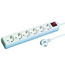 REV Socket line 6-fold 1,4 m w. switch white