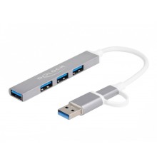 Delock 4-Port Slim USB Hub with USB Type-C