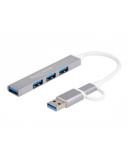 Delock 4 prievadų plonas USB šakotuvas su USB Type-C
