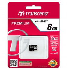 KORTELĖ 8GB Transcend Premium MicroSDHC 10MB/s