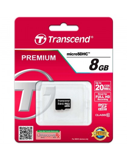 KORTELĖ 8GB Transcend Premium MicroSDHC 10MB/s