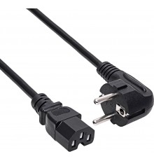 Fuj:tech CEE 7/7 - C13 power cable with angled plug, black, 7 m