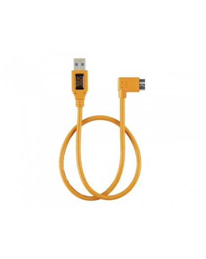USB kabelis - Tether Tools Pro USB 3.0 Micro-B dešinysis kampas 50 cm oranžinis