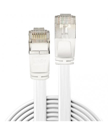 LINDY Cat6A U/FTP Flat Cable White 5.00m