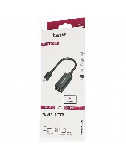 Adapter Hama Mini Disp.Port-HDMI, kullatud