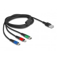 DELOCK USB 3in1 laadkaabel Lightning/Micro-USB/USB C 2m