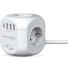 RealPower розетка-куб PowerBox 431 + 3xUSB-A / 1xUSB-C