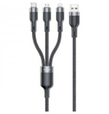 AWEI CL-975 3-in-1 USB-C/Lightning/Micro Cable, Black