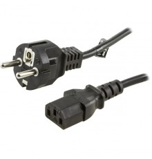 DELTACO CEE 7/7 - C13 Power Cable, 0.5 m, Black