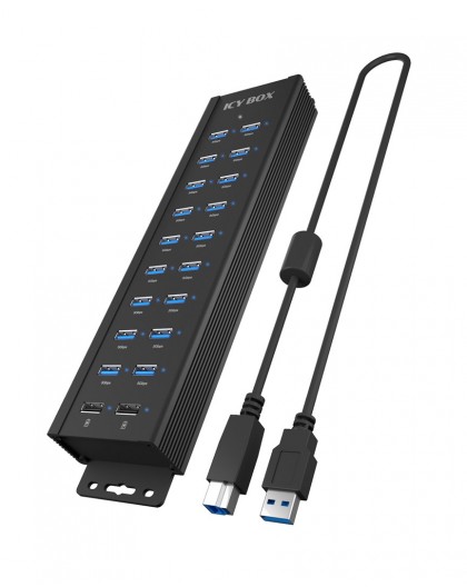 ICY BOX IB-HUB1720-U3 Black