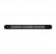 Qoltec Patch panel RACK| 48V | 24 porty | Passive PoE Injector | Czarny
