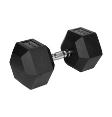 Rubber-coated cast iron dumbbell HEX 35 kg REBEL ACTIVE