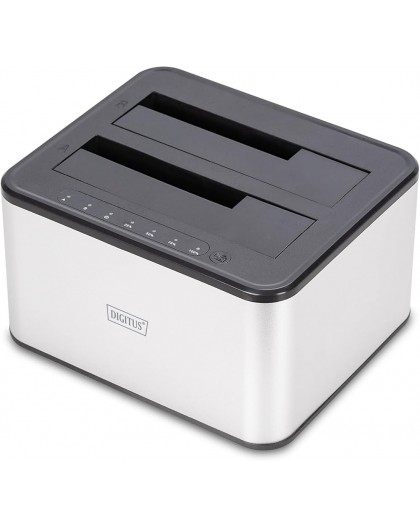 DIGITUS Dokas USB - 2x 2,5"/3,5" SATA HHD, SSD sidabrinė