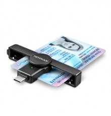 Axagon foldable pocket USB-C smart/ID card reader.