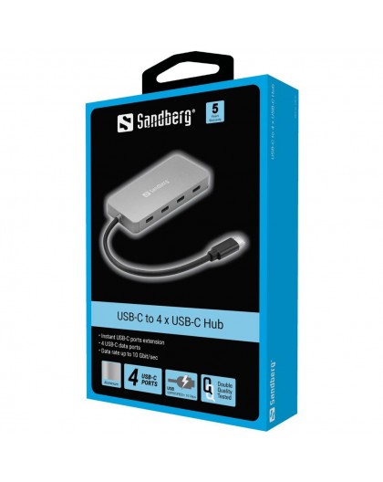 Sandberg USB-C līdz 4 x USB-C sadalītājs