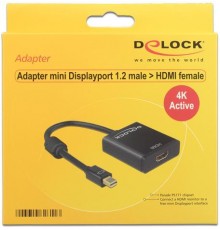 DELOCK Adapter Cable Mini DisplayPort 1.2 Male to HDMI Female Black 4K Active