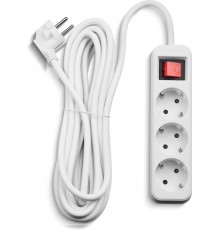 Fuj:tech 3-part extension cord, 5 m, white
