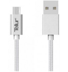 Tellur Data Cable, USB to Micro USB, Nylon Braided, 1m Silver