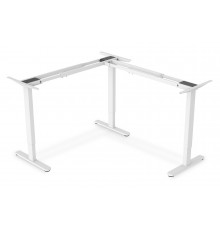 Digitus Electrically height-adjustable table frame, 90° L-shaped, triple motor, 2-step, white