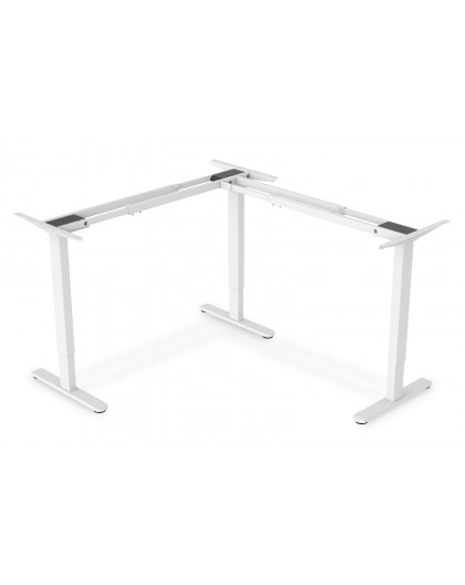Digitus Electrically height-adjustable table frame, 90° L-shaped, triple motor, 2-step, white