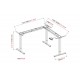 Digitus Electrically height-adjustable table frame, 90° L-shaped, triple motor, 2-step, white