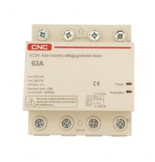 CNC Voltage Protection Relay, 3P+N, 63A, 230V, with Reset Function