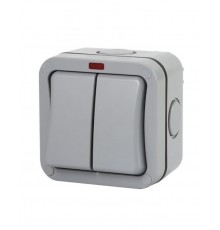 Hismart Surface Mount Switch 2 Channels, IP66, EU