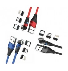 "Realpower" USB cable USB-A - USB-C + microUSB + "Lightning" 1 m, multicolor (439647)