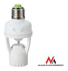 Maclean PIR Infrared Motion Sensor Lamp Holder E27 LED Light Socket Switch MCE24