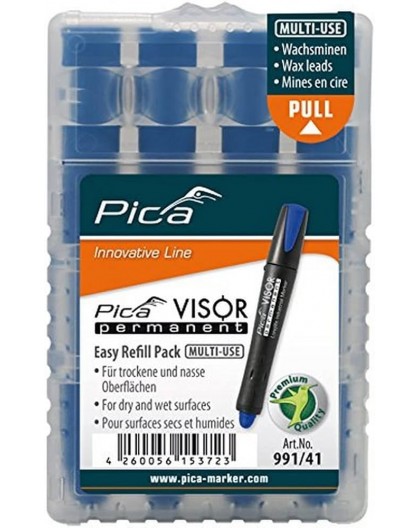 Pica VISOR permanent replacement refills blue