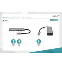 DIGITUS USB-C Hub 4-Port 3.1 - 2xUSB A 2xUSB C with internal cable