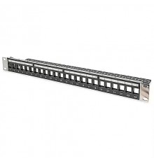 DIGITUS 1HE 24-Port Rackmount modulārais patchpanelis ar ekrānu