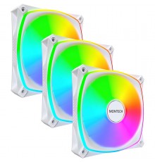 Montech RX120 PRO PWM reversā ventilators, ARGB - 120mm, balts
