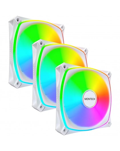 Montech RX120 PRO PWM Reverse Fan, ARGB - 120mm, white
