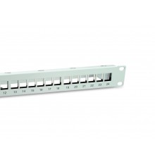Equip Patch Panel 24x Cat6A 19" FTP 1U Keystone Mounting White