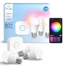 Philips Hue Essential starter pack, E27 smart bulbs, 3 pcs
