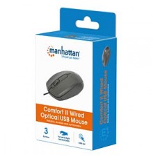 MANHATTAN Comfort II Optical USB Mouse Black