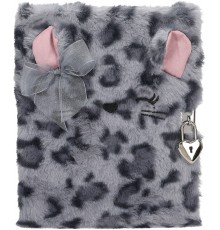 TOPModel Diary with Furry Cover, Gray