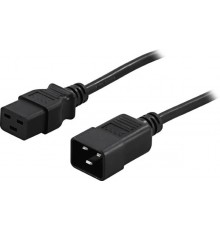 DELTACO C19 - C20 device and extension cable, 1 m, black