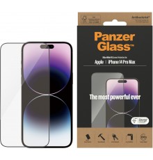 PanzerGlass screen protector, iPhone 14 Pro Max, black frame