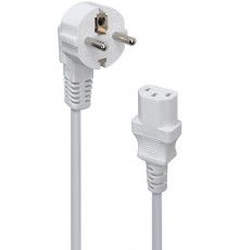 Fuj:tech CEE 7/7 - C13 - power cord with angled plug, white, 2 m