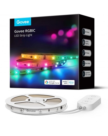 Govee RGBIC Basic Wi-Fi + Bluetooth LED-nauha, 10 m